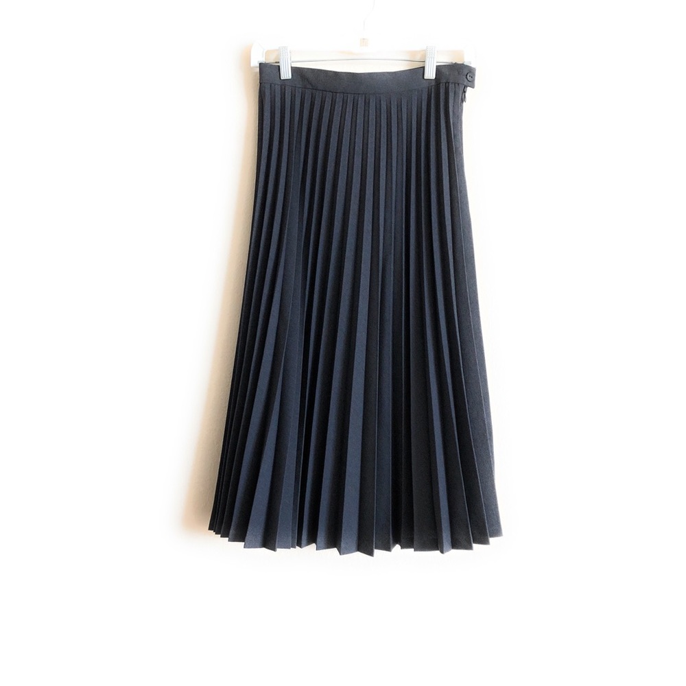 Anne Wayburn midi Dress Pleats Fan Gray Sz 6